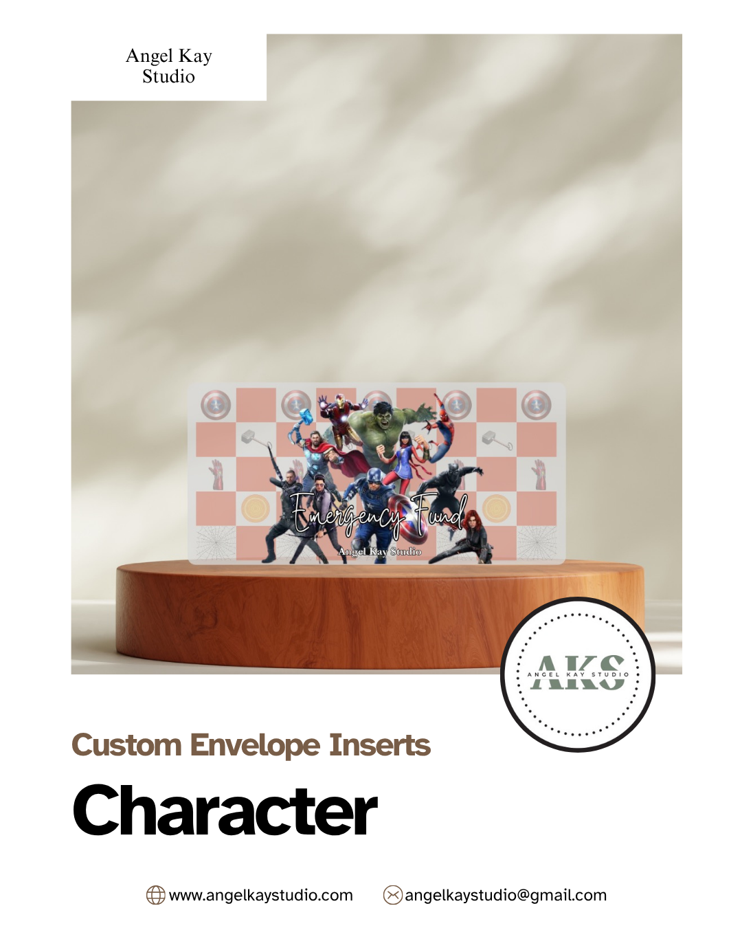 "Character" Custom Cash Envelope Inserts