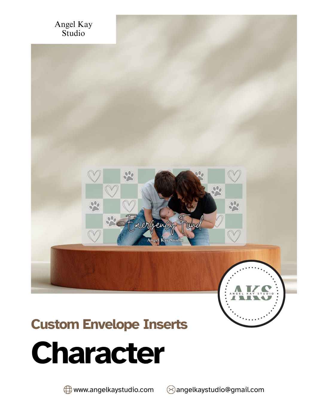 "Character" Custom Cash Envelope Inserts