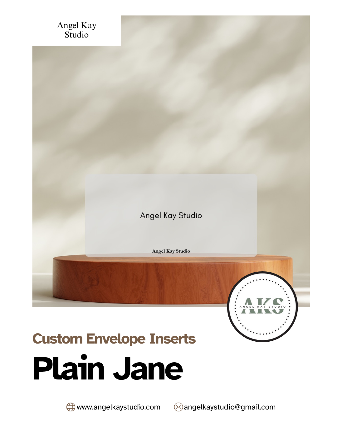 "Plain Jane" Custom Cash Envelope Inserts